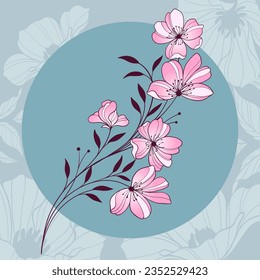 beautiful delicate flower picture vector illustrator