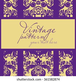 Beautiful delicate frame on a seamless background from vegetable ornaments