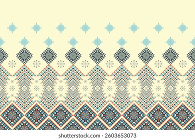 Beautiful delicate geometric ethnic oriental seamless pattern traditional design for clothing, carpet, background, wallpaper, wrapping, fabrics, vector illustration. Embroidery style sadu, sadou.