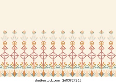 Beautiful delicate geometric ethnic oriental seamless pattern traditional design for clothing, carpet, background, wallpaper, wrapping, fabrics, vector illustration. Embroidery style sadu, sadou.