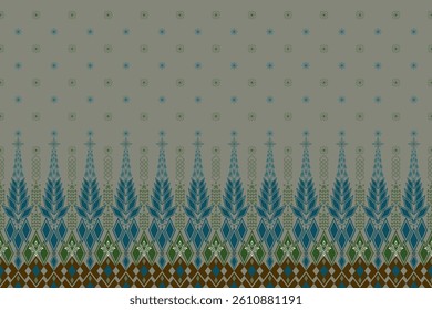 Beautiful delicate geometric ethnic oriental seamless pattern traditional design for clothing, carpet, background, wallpaper, wrapping, fabrics, vector illustration. Embroidery style sadu, sadou.