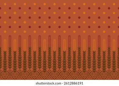 Beautiful delicate geometric ethnic oriental seamless pattern traditional design for clothing, carpet, background, wallpaper, wrapping, fabrics, vector illustration. Embroidery style sadu, sadou.
