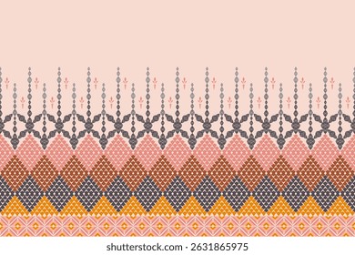 Beautiful delicate geometric ethnic oriental seamless pattern traditional design for clothing, carpet, background, wallpaper, wrapping, fabrics, vector illustration. Embroidery style sadu, sadou.