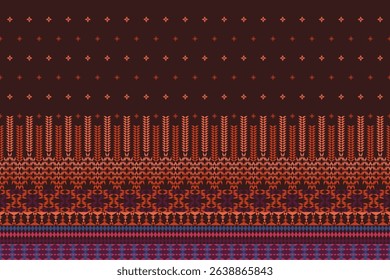 Beautiful delicate geometric ethnic oriental seamless pattern traditional design for clothing, carpet, background, wallpaper, wrapping, fabrics, vector illustration. Embroidery style sadu, sadou.