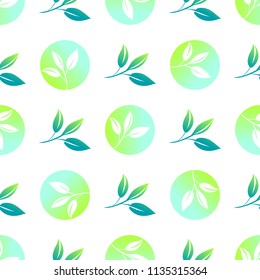 Beautiful delicate leaves. Vector seamless pattern