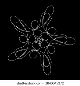 hermosa y delicada flor vectorial de línea