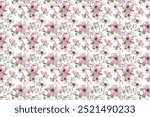 Beautiful, delicate, and modern bouquet pattern. Millefleurs. Liberty fashion. seamless floral background for scrapbooking, cotton fabric, textiles, covers, printing, wallpaper, and gift wrapping.