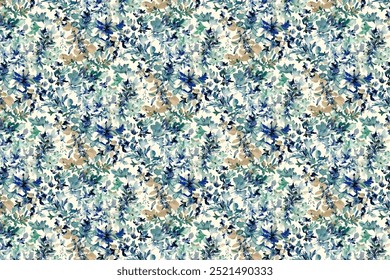 Beautiful, delicate, and modern bouquet pattern. Millefleurs. Liberty fashion. seamless floral background for scrapbooking, cotton fabric, textiles, covers, printing, wallpaper, and gift wrapping.