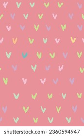 Beautiful and delicate pastel illustration of pattern with stylized hearts. Ideal art for printing on fabrics, wallpapers and other uses. Editable design with modern and stylized features.