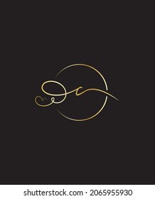 A beautiful and delicate script with a unique charm letter C logo template