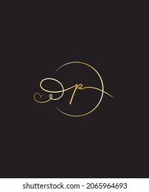 A beautiful and delicate script with a unique charm letter P logo template