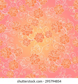 Beautiful delicate seamless background with flowers