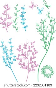 Beautiful Delicate Spring Branches And Butterflies