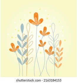beautiful and delicate summer flower illustration.  vector wallpaper.  pastel shades