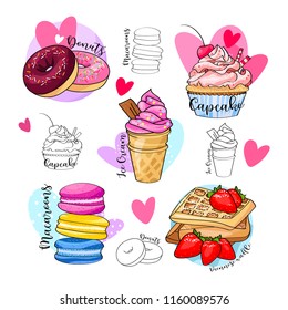 beautiful and delicious sweets set
