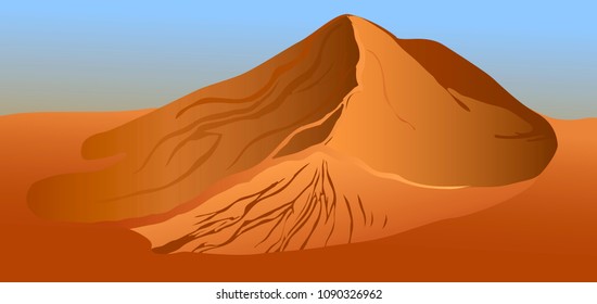 the beautiful desert against the background of the sky