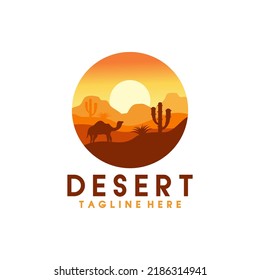 Beautiful desert logo design template