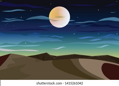 Beautiful desert night sky background vector.  eps10 background vector.