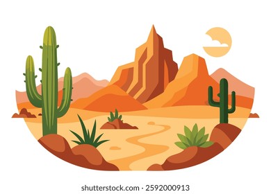Beautiful Desert Wild West Landscape with Mountains

