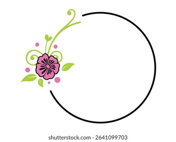 A beautiful design of black circle with floral flower wreath vector art