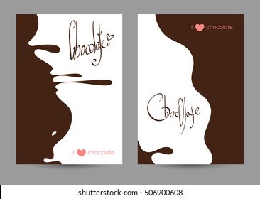The Beautiful Design Of The Booklet. Chocolate Drips. Sweet Background. It Can Be Used As A Brochure Design, Poster, Flyers, Packaging Or Your Design.