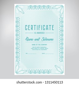 Beautiful design of certificate with guilloche elements.