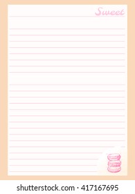 Beautiful design for the cookbook. Page for a cookbook, recipe book, a notebook or a piece of paper. Save favorite recipe. Hang on the wall.