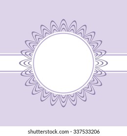 Beautiful design decorated frame on lilac background.