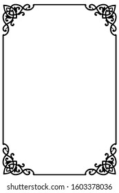 Beautiful design Decorative border in the corner and line with black