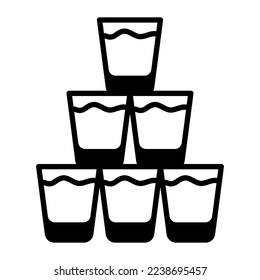 Beautiful design of drink glasses vector icon