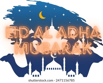 A beautiful design of Eid al Adha Mubarak simplistic design 