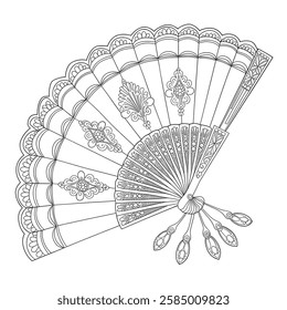 Beautiful design Fan colouring page 