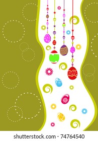 beautiful design greeting card for easter celebration