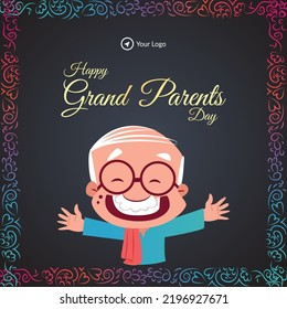 Beautiful design of happy grandparents day banner template.