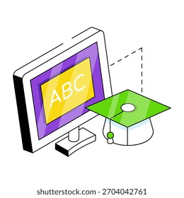 Um lindo ícone de design da aprendizagem ABC