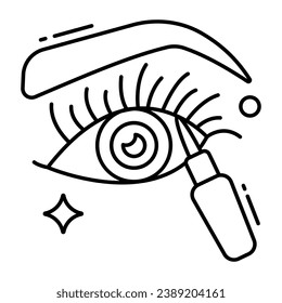 Un hermoso icono de diseño de aplicación del delineador de ojos 