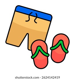 A beautiful design icon of beach accessories