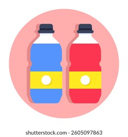 A beautiful design icon of bottles