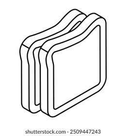 A beautiful design icon of bread slices