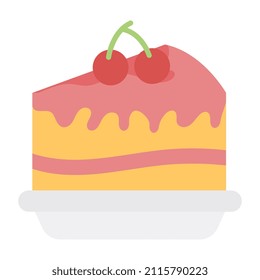 Un hermoso ícono de diseño de la rebanada de tortas

