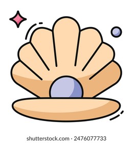 A beautiful design icon of clam