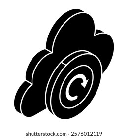 A beautiful design icon of cloud reload