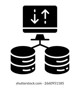 A beautiful design icon of database transfer