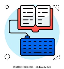 A beautiful design icon of digital book