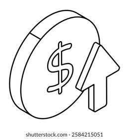 A beautiful design icon of dollar e