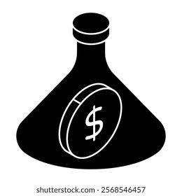 A beautiful design icon of dollar flask