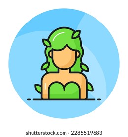 Beautiful design icon of gaia in trendy style, save the world vector, world earth day icon design