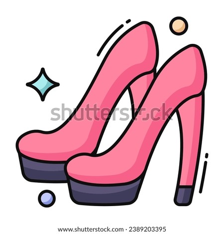 A beautiful design icon of heels