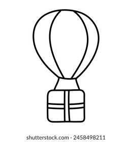 A beautiful design icon of hot air balloon

