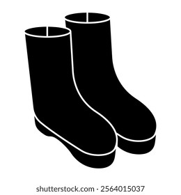 A beautiful design icon of long shoes